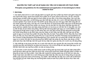 Tiêu chuẩn quốc gia TCVN 9632:2016 (CAC/GL 21-1997, Revised 2013) về Nguyên tắc thiết lập và áp dụng các tiêu chí vi sinh đối với thực phẩm