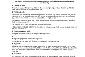 Tiêu chuẩn quốc gia TCVN 11401:2016 về Phân bón - Xác định hàm lượng mangan ở dạng chelat bằng phương pháp phổ hấp thụ nguyên tử ngọn lửa
