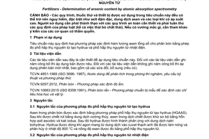 Tiêu chuẩn quốc gia TCVN 11403:2016 về Phân bón - Xác định hàm lượng asen tổng số bằng phương pháp phổ hấp thụ nguyên tử