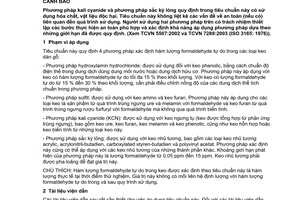 Tiêu chuẩn quốc gia TCVN 11569:2016 về Keo dán gỗ - Xác định hàm lượng formaldehyde tự do