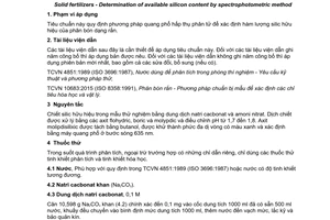 Tiêu chuẩn quốc gia TCVN 11407:2016 về Phân bón rắn - Xác định hàm lượng silic hữu hiệu bằng phương pháp phổ hấp thụ phân tử