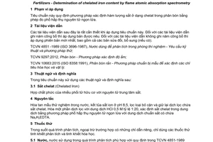 Tiêu chuẩn quốc gia TCVN 11406:2016 về Phân bón - Xác định hàm lượng sắt ở dạng chelat bằng phương pháp phổ hấp thụ nguyên tử ngọn lửa