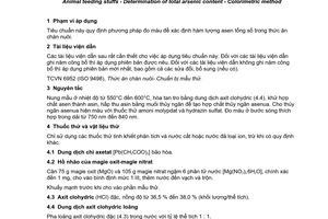 Tiêu chuẩn quốc gia TCVN 11291:2016 về Thức ăn chăn nuôi - Xác định hàm lượng asen tổng số - Phương pháp đo màu