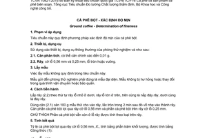 Tiêu chuẩn quốc gia TCVN 10821:2015 về Cà phê bột - Xác định độ mịn