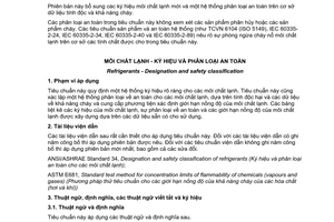 Tiêu chuẩn quốc gia TCVN 6739:2015 (ISO 817:2014) về Môi chất lạnh - Ký hiệu và phân loại an toàn