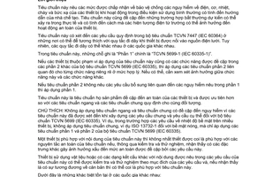 Tiêu chuẩn quốc gia TCVN 5699-2-99:2015 (IEC 60335-2-99:2003) về Thiết bị điện gia dụng và thiết bị điện tương tự - An toàn - Phần 2-99: Yêu cầu cụ thể đối với máy hút mùi dùng trong thương mại