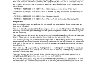 Tiêu chuẩn quốc gia TCVN 6104-1:2015 (ISO 5149-1:2014) về Hệ thống lạnh và bơm nhiệt - Yêu cầu về an toàn và môi trường - Phần 1: Định nghĩa, phân loại và tiêu chí lựa chọn