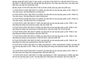 Tiêu chuẩn quốc gia TCVN 7675-26:2015 (IEC 60317-26:1990 with amendment 1:1997 and amendment 2:2010) về Quy định đối với các loại dây quấn cụ thể - Phần 26: Sợi dây đồng tròn tráng men polyamide-imide, cấp chịu nhiệt 200