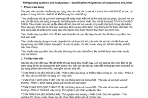 Tiêu chuẩn quốc gia TCVN 11277:2015 (ISO 14903:2012) về Hệ thống lạnh và bơm nhiệt - Đánh giá độ kín của các bộ phận và mối nối