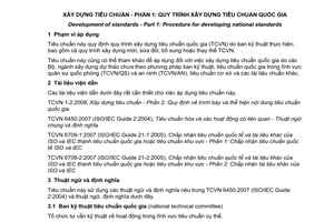 Tiêu chuẩn quốc gia TCVN 1-1:2015 về Xây dựng tiêu chuẩn - Phần 1: Quy trình xây dựng tiêu chuẩn quốc gia