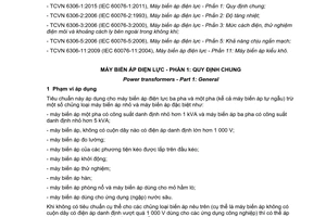 Tiêu chuẩn quốc gia TCVN 6306-1:2015 (IEC 60076-1:2011) về Máy biến áp điện lực - Phần 1: Qui định chung