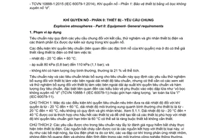 Tiêu chuẩn quốc gia TCVN 10888-0:2015 (IEC 60079-0:2011) về Khí quyển nổ - Phần 0: Thiết bị - Yêu cầu chung