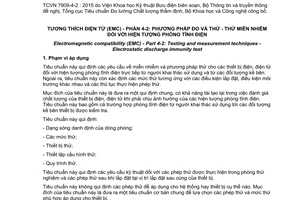 Tiêu chuẩn quốc gia TCVN 7909-4-2:2015 (IEC 61000-4-2:2008) về Tương thích điện từ (EMC) - Phần 4-2: Phương pháp đo và thử - Thử miễn nhiễm đối với hiện tượng phóng tĩnh điện