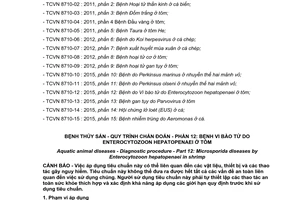 Tiêu chuẩn quốc gia TCVN 8710-12:2015 về Bệnh thủy sản - Quy trình chẩn đoán - Phần 12: Bệnh vi bào tử do Enterocytozoon Hepatopenaei ở tôm