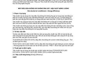 Tiêu chuẩn quốc gia TCVN 7830:2015 về Máy điều hòa không khí không ống gió - Hiệu suất năng lượng