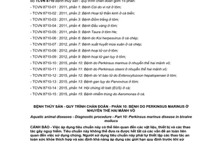 Tiêu chuẩn quốc gia TCVN 8710-10:2015 về Bệnh thủy sản - Quy trình chuẩn đoán - Phần 10: Bệnh do Perkinsus Marinus ở nhuyễn thể hai mảnh nhỏ