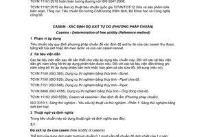 Tiêu chuẩn quốc gia TCVN 11161:2015 (ISO 5547:2008) về Casein - Xác định độ axit tự do (Phương pháp chuẩn)