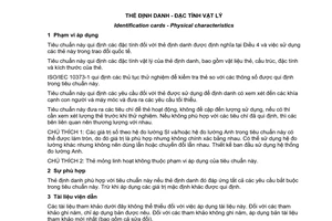 Tiêu chuẩn quốc gia TCVN 11165:2015 (ISO/IEC 7810:2003 with amendent 1:2009 and amendent 2:2012) về Thẻ định danh - Đặc tính vật lý