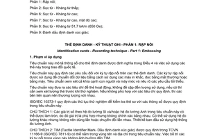 Tiêu chuẩn quốc gia TCVN 11166-1:2015 (ISO/IEC 7811-1:2014) về Thẻ định danh - Kĩ thuật ghi - Phần 1: Rập nổi