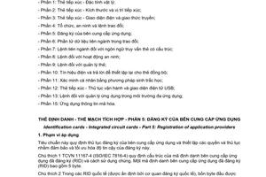 Tiêu chuẩn quốc gia TCVN 11167-5:2015 (ISO/IEC 7816-5:2004) về Thẻ định danh - Thẻ mạch tích hợp - Phần 5: Đăng ký của bên cung ứng dịch vụ