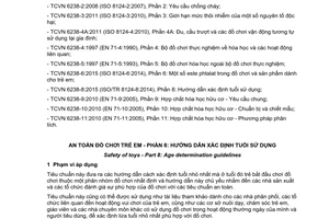 Tiêu chuẩn quốc gia TCVN 6238-8:2015 (ISO/TR 8124-8:2014) về An toàn đồ chơi trẻ em - Phần 8: Hướng dẫn xác định tuổi sử dụng