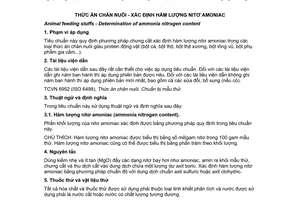 Tiêu chuẩn quốc gia TCVN 10494:2014 về Thức ăn chăn nuôi - Xác định hàm lượng nitơ amoniac