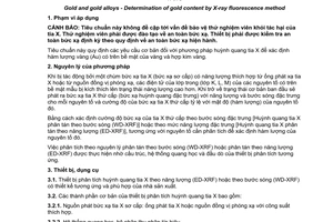 Tiêu chuẩn quốc gia TCVN 7055:2014 về Vàng và hợp kim vàng – Phương pháp huỳnh quang tia X để xác định hàm lượng vàng