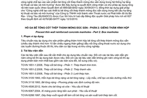 Tiêu chuẩn quốc gia TCVN 10333-2:2014 về Hố ga bê tông cốt thép thành mỏng đúc sẵn - Phần 2: Giếng thăm hình hộp