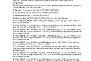 Tiêu chuẩn quốc gia TCVN 10520-4-2:2014 (IEC 60264-4-2:1992, With Amendment 1:2003) về Bao gói của dây quấn - Phần 4-2: Phương pháp thử - Vật chứa làm từ vật liệu nhiệt dẻo dùng cho ống quấn dây phân phối có tang quấn hình côn