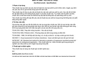 Tiêu chuẩn quốc gia TCVN 10263:2014 về Anốt hy sinh - Yêu cầu kỹ thuật