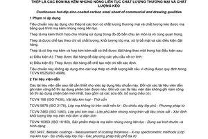 Tiêu chuẩn quốc gia TCVN 10355:2014 (ISO 3575:2011) về Thép lá các bon mạ kẽm nhúng nóng liên tục - Chất lượng thương mại và chất lượng kéo