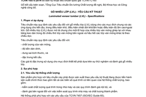 Tiêu chuẩn quốc gia TCVN 10575:2014 (ISO 18776:2008, With Amendment 1:2013) về Gỗ nhiều lớp (LVL) - Yêu cầu kỹ thuật