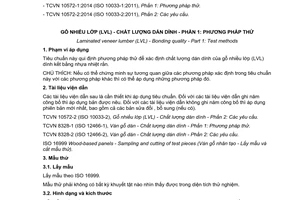 Tiêu chuẩn quốc gia TCVN 10572-1:2014 (ISO 10033-1:2011) về Gỗ nhiều lớp (LVL) - Chất lượng dán dính - Phần 1: Phương pháp thử