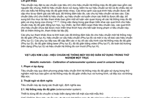 Tiêu chuẩn quốc gia TCVN 10601:2014 (ISO 9513:2012) về Vật liệu kim loại - Hiệu chuẩn hệ thống máy đo độ giãn sử dụng trong thử nghiệm một trục