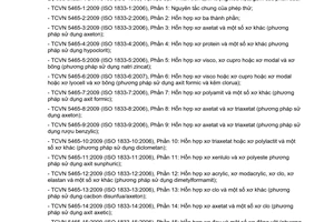 Tiêu chuẩn quốc gia TCVN 5465-25:2014 (ISO 1833-25:2013) về Vật liệu dệt - Phân tích định lượng hóa học - Phần 25: Hỗn hợp xơ polyeste và một số xơ khác (phương pháp sử dụng axit tricloaxetic và clorofom);