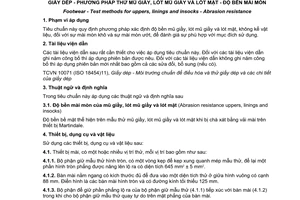 Tiêu chuẩn quốc gia TCVN 10435:2014 (ISO 17704:2004) về Giầy dép - Phương pháp thử mũ giầy, lót mũ giầy và lót mặt - Độ bền mài mòn