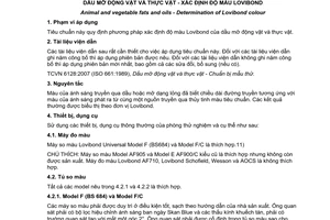 Tiêu chuẩn quốc gia TCVN 10477:2014 (ISO 15305:1998) về Dầu mỡ động vật và thực vật - Xác định độ màu lovibond