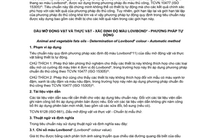 Tiêu chuẩn quốc gia TCVN 10484:2014 (ISO 27608:2010) về Dầu mỡ động vật và thực vật - Xác định độ màu lovibond - Phương pháp tự động