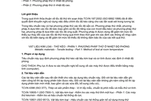 Tiêu chuẩn quốc gia TCVN 197-1:2014 (ISO 6892-1:2009) về Vật liệu kim loại - Thử kéo - Phần 1: Phương pháp thử ở nhiệt độ phòng