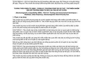 Tiêu chuẩn quốc gia TCVN 7909-4-3:2015 (IEC 61000-4-3:2010) về Tương thích điện từ (EMC) - Phần 4-3: Phương pháp đo và thử - Thử miễn nhiễm đối với trường điện từ bức xạ tần số vô tuyến