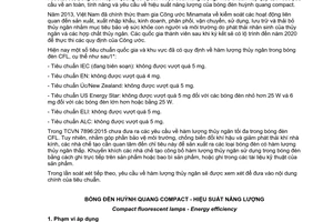 Tiêu chuẩn quốc gia TCVN 7896:2015 về Bóng đèn huỳnh quang compact - Hiệu suất năng lượng