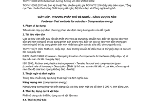 Tiêu chuẩn quốc gia TCVN 10083:2013 (ISO 20865:2002) về Giầy dép – Phương pháp thử đế ngoài – Năng lượng nén