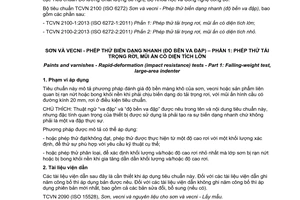 Tiêu chuẩn quốc gia TCVN 2100-1:2013 (ISO 6272-1:2011) về Sơn và vecni – Phép thử biến dạng nhanh (độ bền va đập) – Phần 1: Phép thử tải trọng rơi, mũi ấn có diện tích lớn
