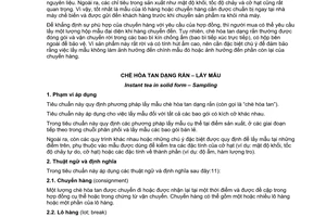 Tiêu chuẩn quốc gia TCVN 9743:2013 (ISO 7516:1984) về Chè hòa tan dạng rắn - Lấy mẫu