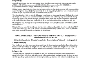 Tiêu chuẩn quốc gia TCVN 7907:2013 (ISO 15174 - 2012) về Sữa và sản phẩm sữa – Chất làm đông tụ sữa từ vi sinh vật – Xác định hoạt độ đông tụ sữa tổng số