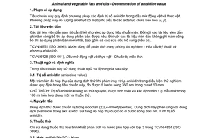 Tiêu chuẩn quốc gia TCVN 9670:2013 (ISO 6885:2006) về Dầu mỡ động vật và thực vật - Xác định trị số anisidin
