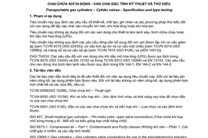 Tiêu chuẩn quốc gia TCVN 7163:2013 (ISO 10297 : 2006) về Chai chứa khí di động - Van chai - Đặc tính kỹ thuật và thử kiểu