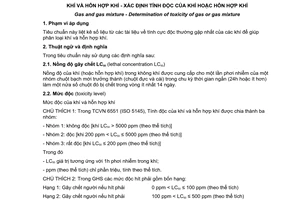 Tiêu chuẩn quốc gia TCVN 6716:2013 (ISO 10298 : 2010) về Khí và hỗn hợp khí - Xác định tính độc của khí hoặc hỗn hợp khí