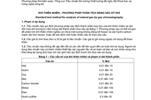Tiêu chuẩn quốc gia TCVN 9794:2013 (ASTM D 1945 – 03) về Khí thiên nhiên – Phương pháp phân tích bằng sắc ký khí