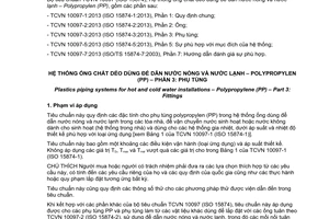 Tiêu chuẩn quốc gia TCVN 10097-3:2013 (ISO 15874-3:2013) về Hệ thống ống chất dẻo dùng để dẫn nước nóng và nước lạnh - Polypropylen (PP) - Phần 3: Phụ tùng
